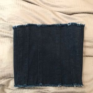 Denim tube top